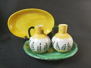 Solimene Vietri Italy 4 Piece Salad/Cruet Set - Picture 1 of 7