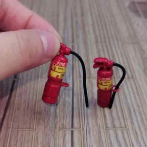 2PC Metal 1/24 Scale Fire Extinguisher DollHouse Decorate Miniature Accessories - Picture 1 of 5