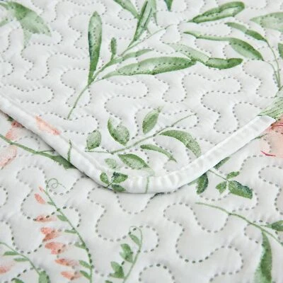 Juego de colcha floral 3 piezas funda de cama de gran tamaño edredón ropa de cama para el hogar Foto 1 de 4