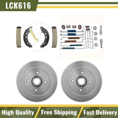 Rear Brake Drums & Brake Shoes Hardware Fits 1990 1991 1992 Volkswagen Jetta - Image 1 of 4