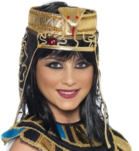 Adult Ladies Egyptian Queen Fancy Dress Headpiece Egypt Cleopatra Hat by Smiffys - Picture 1 of 4