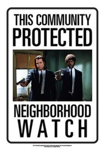 This Community Protected By Pulp Fiction Movie Photo Tin Sign Poster NEW UNUSED - Picture 1 of 1