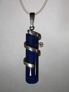 Anhänger, Sterling Silber, echt Lapis Lazuli, Zirkonia, weiss - Bild 1 von 1