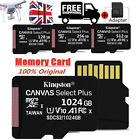 Kingston 1TB Micro SD Card SDXC Memory Card TF C10 SD Adapter UK Wholesale Lot