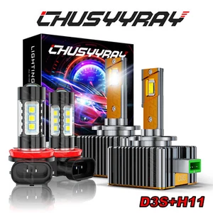 For Lincoln MKS 2009 2010-2016 Xenon HID/LED Headlight High/Low + Fog Light Kit - Picture 1 of 12