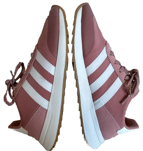 Scarpe da corsa Adidas Flashback donna taglia 8 5 trifoglio bianco rosa salmone sneakers