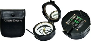 Natural Sines Fully Brass Brunton Compass Navigational Transit Pocket Compass - Picture 1 of 7