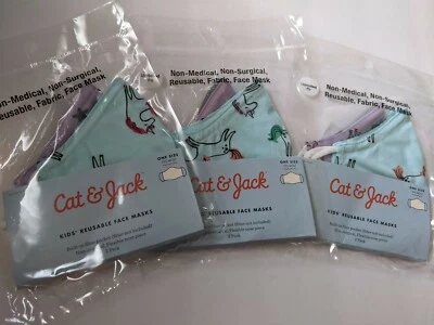 6 Reusable Kids Face Masks Unicorn And Stars - Image 1 of 2