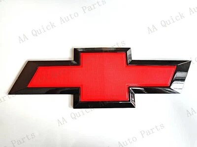 Rear Gloss Black Red Bowtie Emblem 2014-2023 Chevy Silverado 1500 2500HD 3500HD - Image 1 of 4