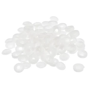 50Pcs 4mm Hinged Screw Cover Caps Plastic Fold Screw Snap Covers, White - Picture 1 of 5