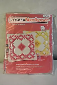 Vintage Bucilla Bargello Needlepoint Pillow Kit Pink Ribbon #4781 - Picture 1 of 2