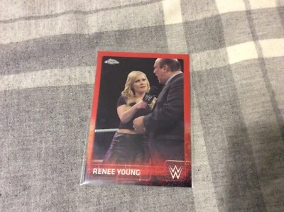WWE RENEE YOUNG 2015 TOPPS CHROME RED REFRACTOR CARD SERIAL NUMBERED 2/5 RARE $$ - Image 1 of 3