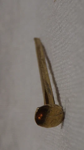 Antique Trunk Nails: 1-1/4" long, Brass Plated Steel, 1/4lb lot Cover