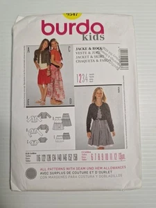 Burda Sewing Pattern 9547 Girls 6-13 Jacket And Skirt Uncut - Picture 1 of 3