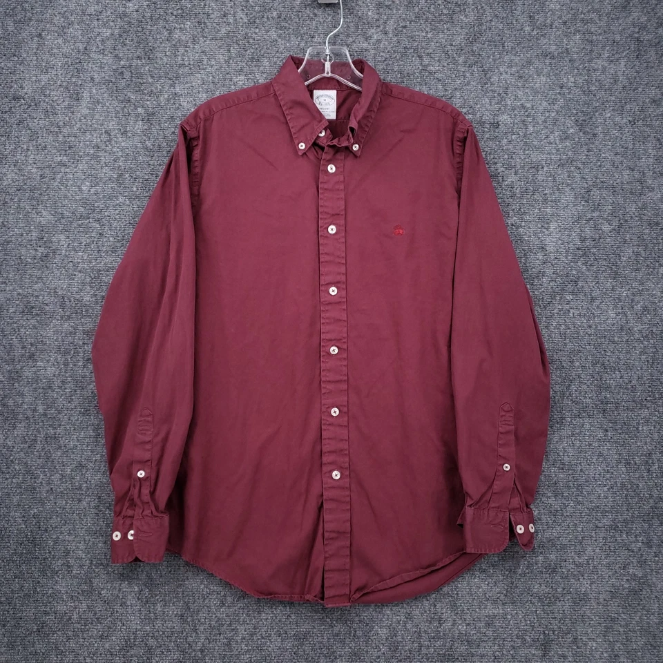 Camisa Brooks Brothers con botones para hombre M mediana roja manga larga cuello regente Foto 1 de 4