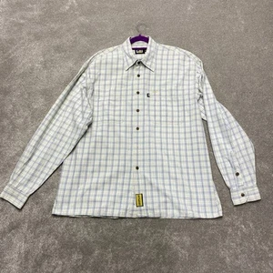 Caterpillar CAT Men's Shirt Size XL Blue Check Long Sleeve Relaxed Fit Cotton - Picture 1 of 17