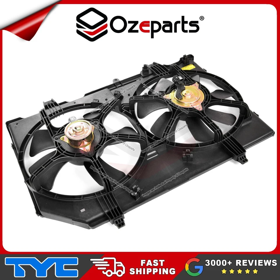 AC + Radiator Cooling Thermo Fan Assy Dual For Nissan XTrail X-Trail T30 03~07 - Image 1 of 4