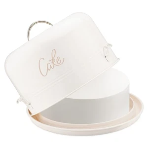 Cake Storage Tin for 6.3" x 9.8" Cakes - Round Stainless Steel Box Container ... - Picture 1 of 8
