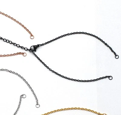 2 juegos de cadena para hacer brazaletes de acero inoxidable enchapados en negro con medio acabado SSC20-B Foto 1 de 4