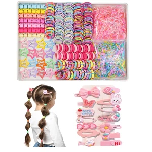 Girls Hair Rubber Bands Colorful Elastic Hair Ties Set Toddler Hair Accessories - Picture 1 of 12