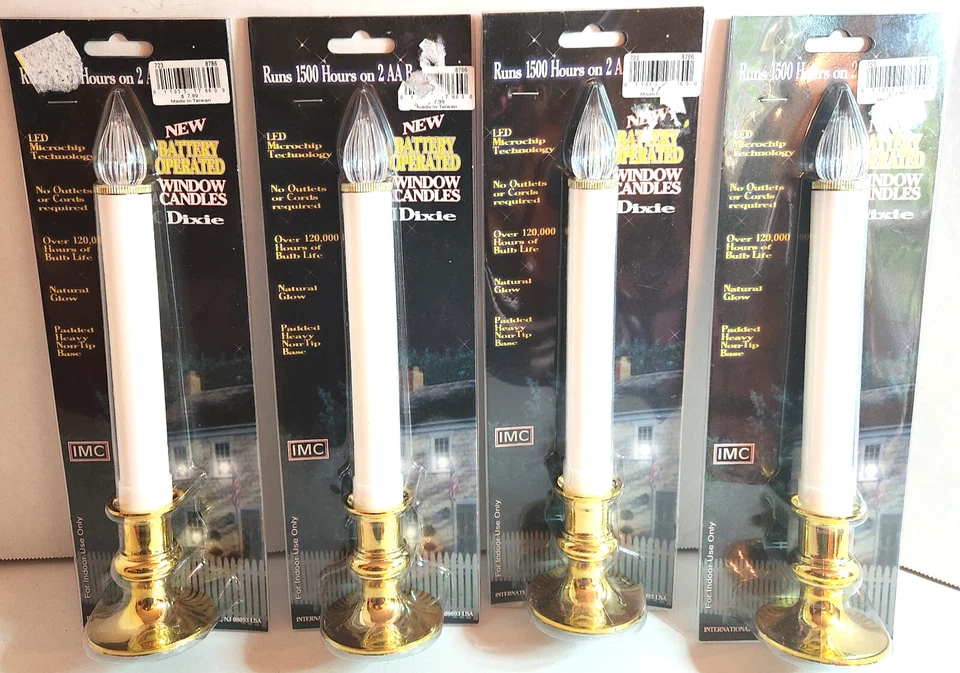 IMC (#B200) Dixie B/O LED Steady Window Candle w/ Brass Base 9" ()