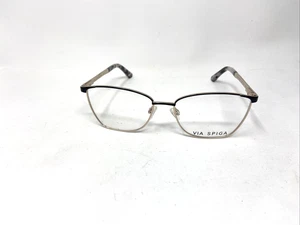 VIA SPIGA EYEWEAR FRANCA 500 52-16-135 BLACK GOLD FLEX HINGE O714 - Picture 1 of 8