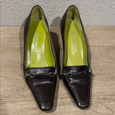 Zapatos de tacón vintage Bruno Magli Kitten de cuero marrón espresso sin cordones para mujer Foto 1 de 4