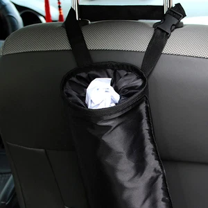 1X Car Hanging Seat Back Trash Bag Washable Garbage Can Organizer Bags Black - Picture 1 of 12