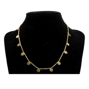 Collana Catena Forzatina Diamantata con Charms Quadrifogli Plain Pendenti Colore - Imagen 1 de 1