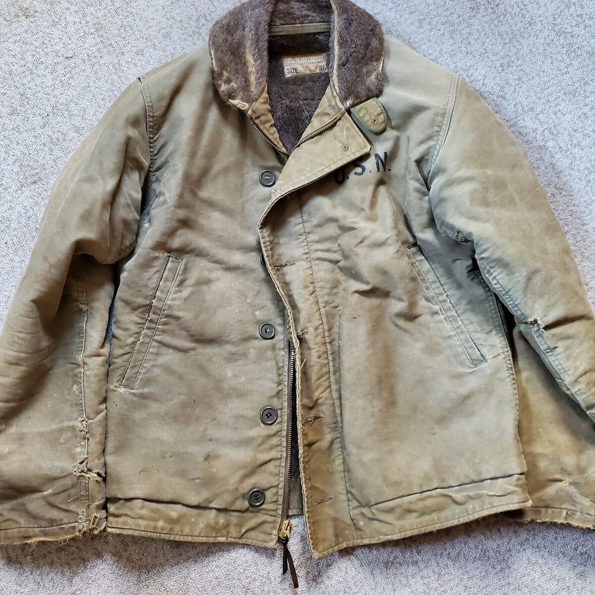 Usn Deck Jacket In Original Ww2 Collectible Us Uniforms for Usn Deck Jacket In Original Ww2 Collectible Us Uniforms for