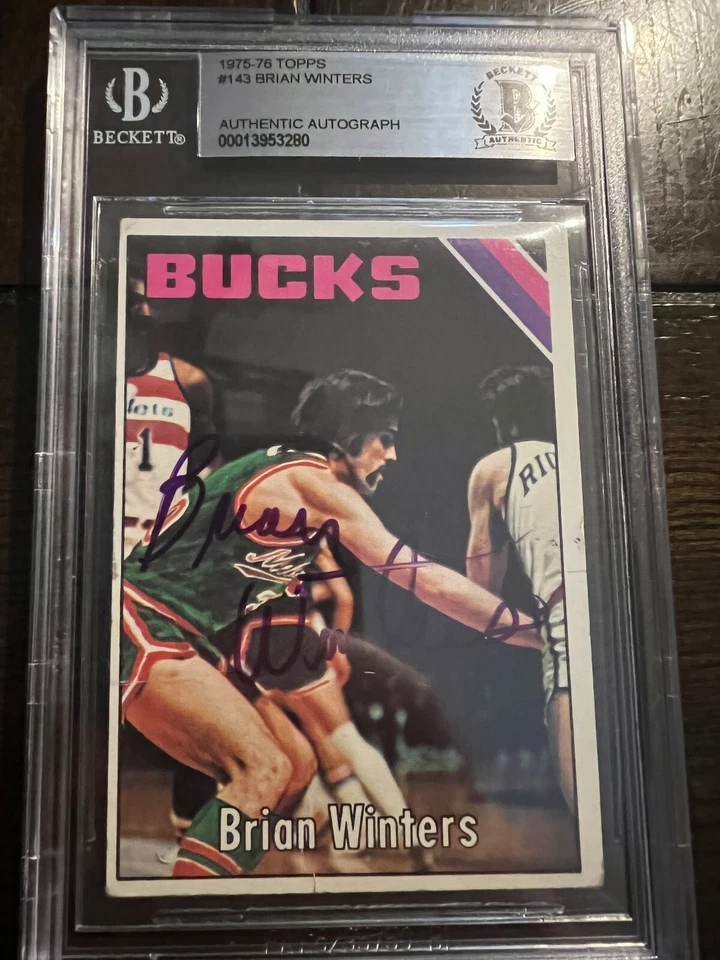 Brian Winters 1975-76 Topps #143 RC Auto Signed Beckett Authen Encased Gamecocks - Image 1 of 1