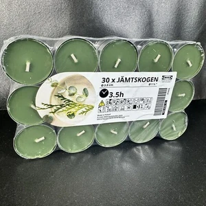 30 Pack Tea Light Candles Cypress & Eucalyptus Scented Candle IKEA JÄMTSKOGEN - Picture 1 of 6