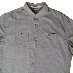 Grizzly Mountain Short Sleeve Cuffed Gray Heavy Cotton Shirt Men's XXL