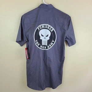 Marvel Comics "The Punisher" Men's One Man Army Gray SS Mechanics shirt Small - Picture 1 of 7