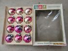 60's Vintage George Franke Glass Christmas Tree Ball Ornaments Box 12 USA