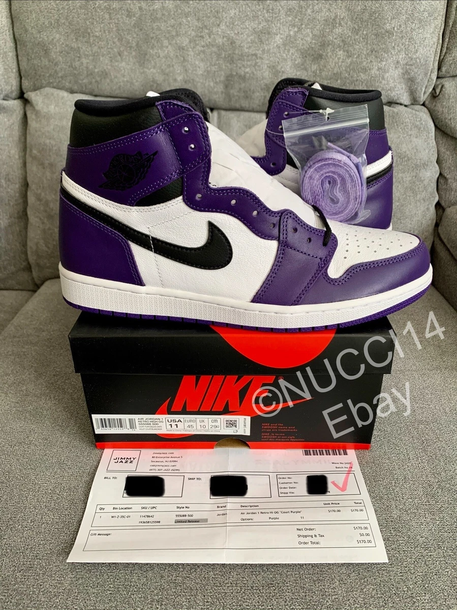 シューズ(男性用) AIR JORDAN 1 RETRO HIGH OG COURT PURPLE Jordan 1 Retro High OG 'Court Purple 2.0' - Air Jordan - 555088