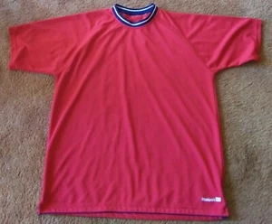 Men's Vintage Reebok Short Sleeve Mesh Shirt Red British Union Jack Symbol Sz? - Picture 1 of 5