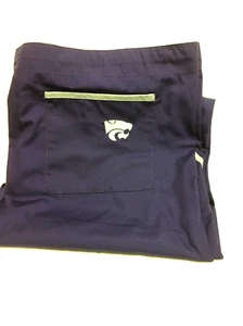 DUDZ MISSES KANSAS STATE UNIVERSITY DARK PURPLE WILDCAT SCRUB PANTS SIZE S NEW - Picture 1 of 1