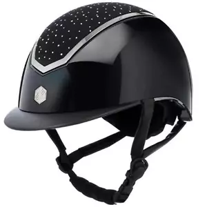 Charles Owen EQX Black Gloss/ Chrome Kylo Crystal - Picture 1 of 1
