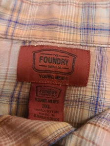 THE FOUNDRY Supply Co Young Herren 3XL Hemd Knopfleiste Hemd Kurzarm - Bild 1 von 5