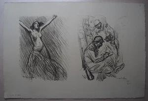 Lithographie FEUILLE DE CROQUIS N°2 298/400 - Signé STEINLEN (1859/1923 WW1 - Imagen 1 de 7