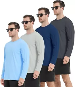 4 Pack Men's UPF 50+ Rash Guard Swim Fishing Sun Shirts Long Sleeves SPF UV S... - Picture 1 of 7