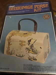 Vintage Decoupage New Sealed Purse Kit Cunningham Little Ivy 12815 Holly Hobby - Picture 1 of 4