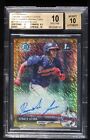 2017 RONALD ACUNA BOWMAN CHROME AUTO RC GOLD SHIMMER REFRACTOR #02/50 BGS 10/10