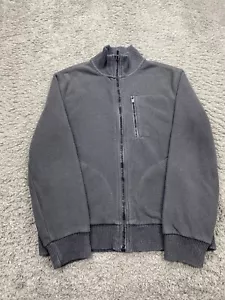 Vtg Gap Jacket Men Small Gray Fleece Full Zip Athletic Fit Mock Neck Preppy 90s - Picture 1 of 13