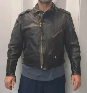 Vintage Vietnam Era 1970s Leather Jacket With Tons Of Character- Harley Pan Head - Picture 1 of 21