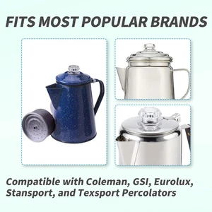 Paquete de 2 tapas de vidrio de repuesto para percolador de café tapa de perilla de vidrio transparente para... - Imagen 1 de 12