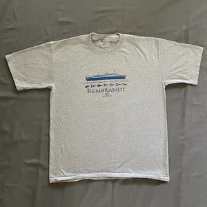 Vintage 1990s Premier Cruise Lines Rembrandt T Shirt Mens 2XL XXL Gray 90s USA - Picture 1 of 16