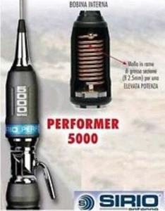 CB ANTENNA SIRIO PERFORMER P5000PL MOBILE 27Mhz with a triple MAG MOUNT - Picture 1 of 3