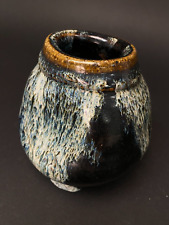 Japanese Pottery Ikebana Vase, Hanging Vase, Natural ash glaze, Freestyle